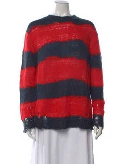 Pre-owned Acne Studios Mohair Striped Sweater In Red
