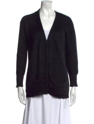 Pre-owned Acne Studios Mohair V-neck Sweater In Black