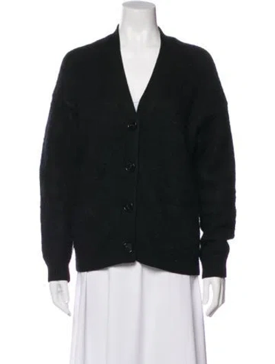 Pre-owned Acne Studios Mohair V-neck Sweater In Black