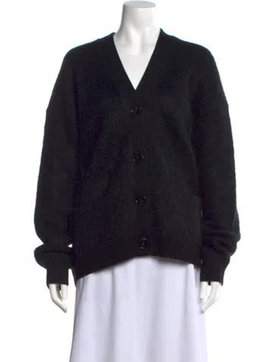 Pre-owned Acne Studios Mohair V-neck Sweater In Black