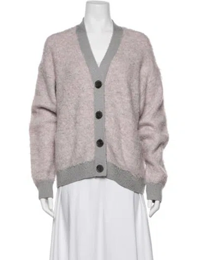 Pre-owned Acne Studios Mohair V-neck Sweater In Blue