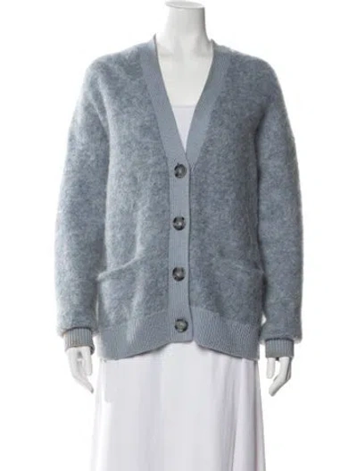 Pre-owned Acne Studios Mohair V-neck Sweater In Blue