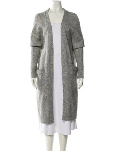 Pre-owned Acne Studios Mohair V-neck Sweater In Gray