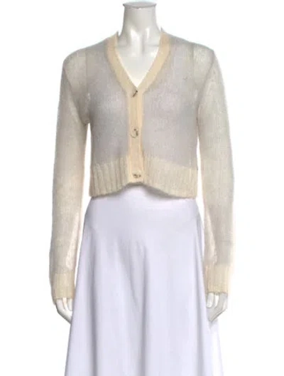 Pre-owned Acne Studios Mohair V-neck Sweater In Grey