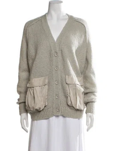 Pre-owned Acne Studios Mohair V-neck Sweater In Grey