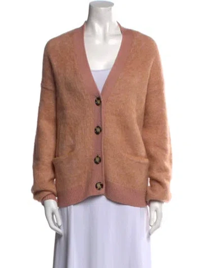 Pre-owned Acne Studios Mohair V-neck Sweater In Neutral