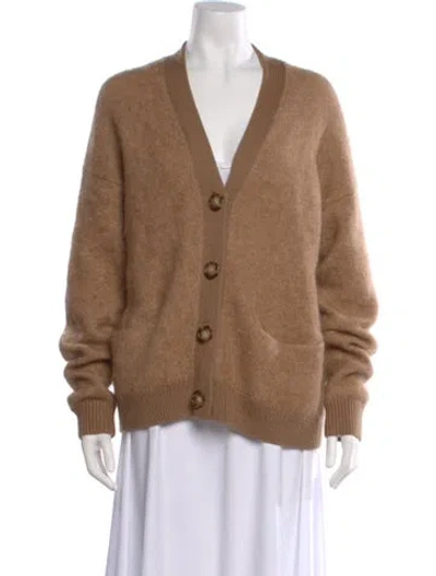 Pre-owned Acne Studios Mohair V-neck Sweater In Neutral