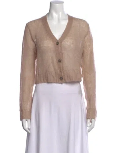 Pre-owned Acne Studios Mohair V-neck Sweater In Neutral