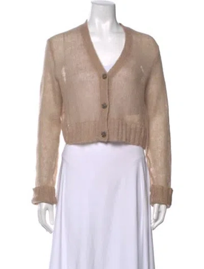 Pre-owned Acne Studios Mohair V-neck Sweater In Neutrals