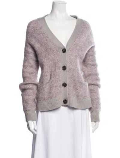 Pre-owned Acne Studios Mohair V-neck Sweater In Purple