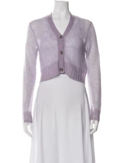 Pre-owned Acne Studios Mohair V-neck Sweater In Purple
