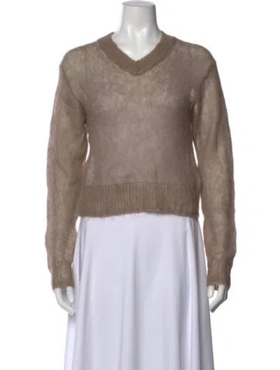 Pre-owned Acne Studios Mohair V-neck Sweater W/ Tags In Neutral