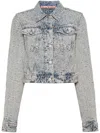 Acne Studios Light Blue Jacket With Jacquard Monogram In Denim Woman In Blue