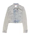 Acne Studios Light Blue Jacket With Jacquard Monogram In Denim Woman In Blue