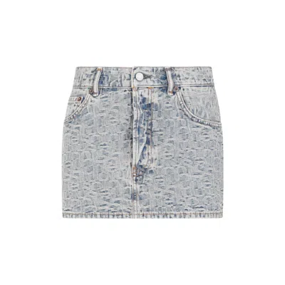 Acne Studios Monogram Jacquard Low-waisted Mini Skirt In Multi