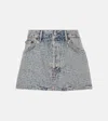 Acne Studios Monogram Low-rise Denim Miniskirt In Blue