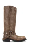 Acne Studios Motorcycle Boot In Greige