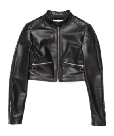 Acne Studios Leather Biker Jacket In Black