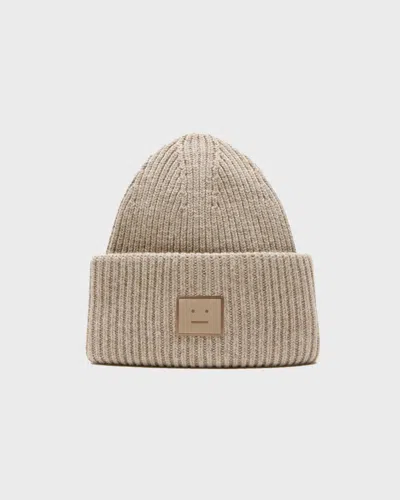Acne Studios Beanie Large Face Logo In Gray