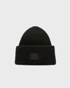 Acne Studios Casual Ribbed Knit Hat With Face Patch In Black