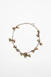Acne Studios Multi Bow Necklace In Antique Gold