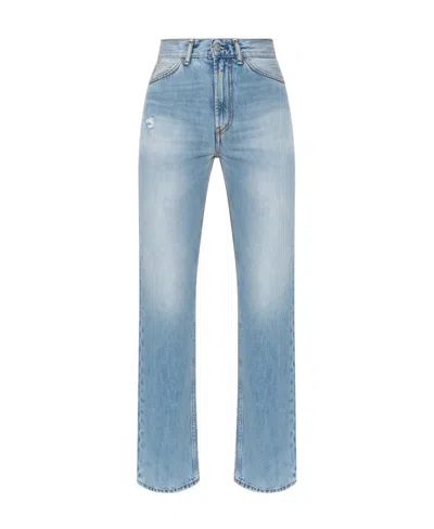 Acne Studios Multi-pocket Denim Trousers In Blue