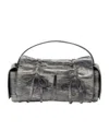 Acne Studios Womens Grey Multipocket Micro Leather Cross-body Bag In Grey