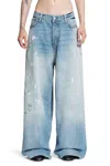 Acne Studios Paint And Dirt-effect Straight-leg Jeans In Blue
