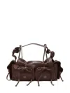 Acne Studios Multi-pocket Leather Shoulder Bag In Brown