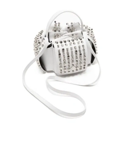 Acne Studios Multi-pocket Mini Rivet Shoulder Bag In White