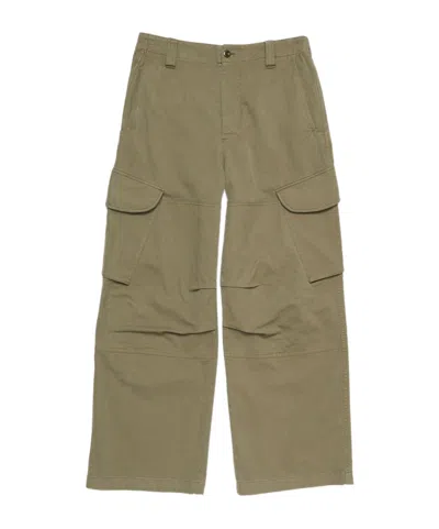 Acne Studios Utility-inspired Straight Pants With Flap Pockets In Green