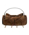 Acne Studios Multipocket Suede Shoulder Bag In Brown