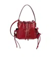 Acne Studios Multipocket Mini Bucket Bag Crinkled Patent In Red