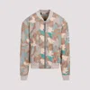 Acne Studios Beige Camouflage Print Bomber Jacket For Men In Multicolor