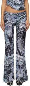 Acne Studios Printed High-rise Flared Pants In Bq9 Multi Grey