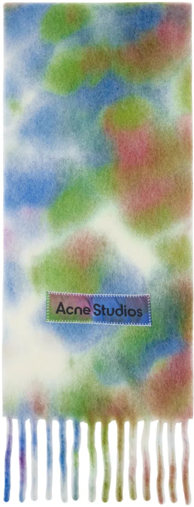 Acne Studios Multicolor Tie-dye Alpaca Wool Scarf In Multicolour