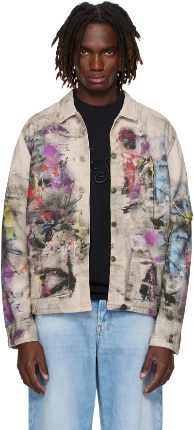 ACNE STUDIOS MULTICOLOR TROMPE L'OEIL PRINT JACKET