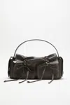 Acne Studios Multipocket Faded Grained-leather Top Handle Bag In Dark Brown,beige