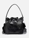 Acne Studios Multipocket Mini Crinkled Leather Bucket Bag In Animal Print