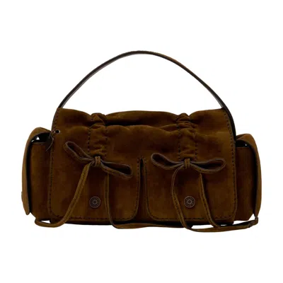 Acne Studios Multipocket Calfskin Shoulder Bag In Brown