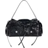 Acne Studios Multipocket Crinkled Leather Handbag In Black