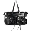 Acne Studios Multipocket Crinkled Leather Tote In Black