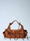 Acne Studios Multipocket Grained Leather Shoulder Bag In Brown