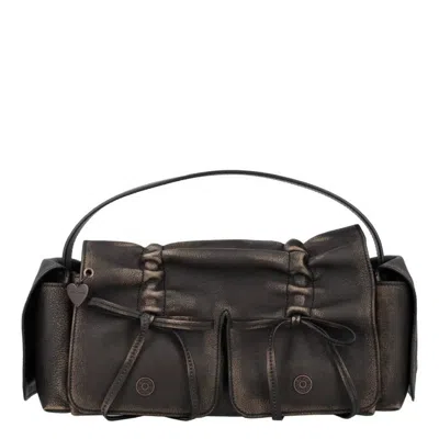 Acne Studios Multipocket Leather Bag In Sand