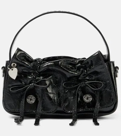 Acne Studios Multipocket Leather Shoulder Bag In Black