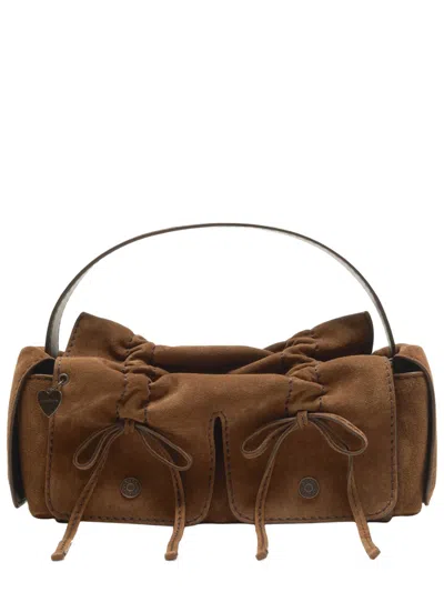 Acne Studios Multipocket Leather Shoulder Handbag In Brown