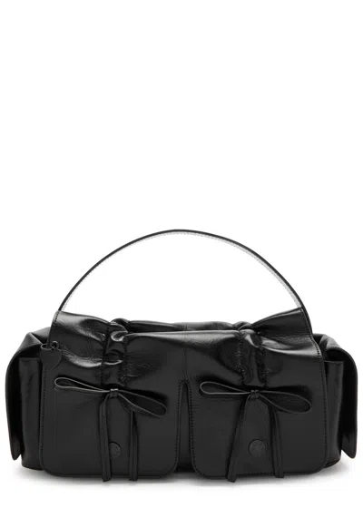 Acne Studios Multipocket Leather Top Handle Bag In Gold