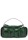 Acne Studios Mini Multipocket Leather Top Handle Bag In Dark Green