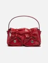 Acne Studios Multipocket Crinkle Patent Leather Top Handle Bag