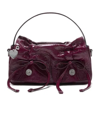Acne Studios Multipocket Micro Bag In Berry Powder